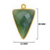 Serpentine Stone Necklace for Jewelry Making 15mm 15X20mm 18X25mm Triangle Bezel Charms Connectors 24K Gold Plated Over 925 Sterling Silver