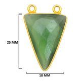 Serpentine Stone Necklace for Jewelry Making 15mm 15X20mm 18X25mm Triangle Bezel Charms Connectors 24K Gold Plated Over 925 Sterling Silver