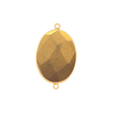 Pyrite Gold Coated Stone Necklace for Jewelry Making 10X15 12X15 13X30 15X18 15X20 18X25 8X10 Oval Bezel Charms 24K Gold Plated Over Silver