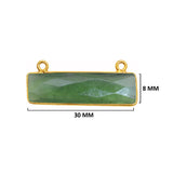Serpentine Stone Necklace for Jewelry Making 10X40 15X20 8X30mm Rectangle/Bar Bezel Charms Pendants 24K Gold Plated Over 925 Sterling Silver