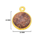 Picture Jasper Stone Necklace for Jewelry Making 11mm 15mm 18mm Coin/Round Bezel Charms Connectors 24K Gold Plated Over 925 Sterling Silver