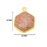 Picture Jasper Stone Necklace for Jewelry Making 12mm 15mm 18mm Hexagon Bezel Charms Connectors 24K Gold Plated Over 925 Sterling Silver