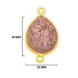 Picture Jasper Jewelry Making 10X40 12X15 15X18 18X25 22X30 25X35 8X26 Pear/Flat Teardrop Bezel 24K Gold Plated Over 925 Sterling Silver