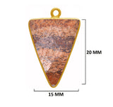 Picture Jasper Stone Necklace for Jewelry Making 15mm 15X20mm 18X25mm Triangle Bezel Charms Pendant 24K Gold Plated Over 925 Sterling Silver