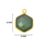 Serpentine Stone Necklace for Jewelry Making 12mm 15mm 18mm Hexagon Bezel Charms Pendant Connectors 24K Gold Plated Over 925 Sterling Silver