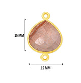 Picture Jasper Stone Necklace for Jewelry Making 12mm 15mm 18mm 25mm 30mm Heart Bezel Charm Pendant 24K Gold Plated Over 925 Sterling Silver