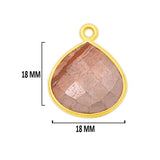 Picture Jasper Stone Necklace for Jewelry Making 12mm 15mm 18mm 25mm 30mm Heart Bezel Charm Pendant 24K Gold Plated Over 925 Sterling Silver