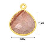 Picture Jasper Stone Necklace for Jewelry Making 12mm 15mm 18mm 25mm 30mm Heart Bezel Charm Pendant 24K Gold Plated Over 925 Sterling Silver