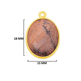 Picture Jasper Stone for Jewelry Making 10X15 12X15 13X30 15X18 15X20 18X25 8X10 Oval Bezel Charms 24K Gold Plated Over 925 Sterling Silver