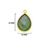 Serpentine Jewelry Making 10X40 12X15 15X18 18X25 22X30 25X35 8X26 Pear/Flat Teardrop Bezel Charms 24K Gold Plated Over 925 Sterling Silver