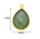 Serpentine Jewelry Making 10X40 12X15 15X18 18X25 22X30 25X35 8X26 Pear/Flat Teardrop Bezel Charms 24K Gold Plated Over 925 Sterling Silver
