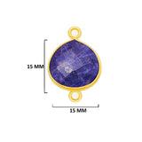 Sodalite Stone Necklace for Jewelry Making 12mm 15mm 18mm 25mm 30mm Heart Bezel Charms Connectors 24K Gold Plated Over 925 Sterling Silver