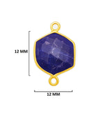 Sodalite Stone Necklace for Jewelry Making 12mm 15mm 18mm Hexagon Bezel Charms Pendants Connectors 24K Gold Plated Over 925 Sterling Silver