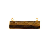 Tiger Eye Stone Necklace for Jewelry Making 10X40mm 15X20mm 8X30mm Rectangle/Bar Bezel Charms Pendant Connectors 24K Gold Plated Over Silver