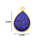 Sodalite Jewelry Making 10X40 12X15 15X18 18X25 22X30 25X35 8X26 Pear/Flat Teardrop Bezel Charms 24K Gold Plated Over 925 Sterling Silver