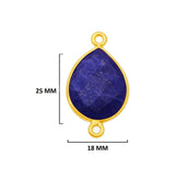 Sodalite Jewelry Making 10X40 12X15 15X18 18X25 22X30 25X35 8X26 Pear/Flat Teardrop Bezel Charms 24K Gold Plated Over 925 Sterling Silver