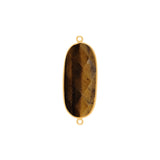 Tiger Eye Stone Necklace for Jewelry Making 10X15 12X15 13X30 15X18 15X20 18X25 8X10mm Oval Bezel Charms Pendant 24K Gold Plated Over Silver