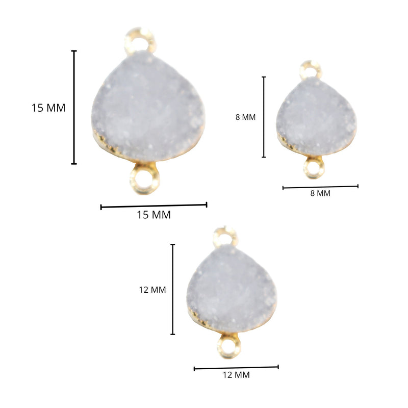 24k Gold Electroplated - Kissed Gray Druzy - Handmade Pendant Necklace - Gothy Elegance & Jewelry Gift