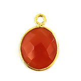 Carnelian Oval Pendant - Boho Chic Gemstone Necklace with 24kt Gold Elegance
