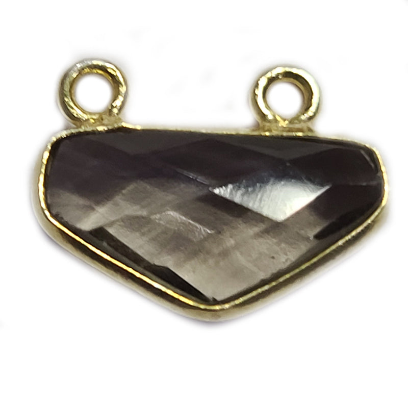Somky Quartz Stone Necklace for Jewelry Making 10X15mm Chevron Bezel Charms Pendants Connectors 24K Gold Plated Over 925 Sterling Silver