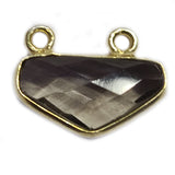Somky Quartz Stone Necklace for Jewelry Making 10X15mm Chevron Bezel Charms Pendants Connectors 24K Gold Plated Over 925 Sterling Silver