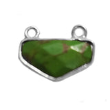 Green Turquoise Sterling Silver Chevron Pendant – Boho Necklace
