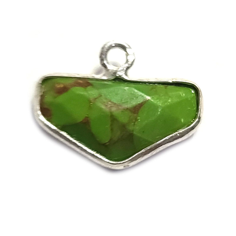 Green Turquoise Sterling Silver Chevron Pendant – Boho Necklace