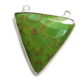 Green Turquoise Triangle Pendant - Boho Chic Gemstone Necklace with 925 Sterling Silver Elegance