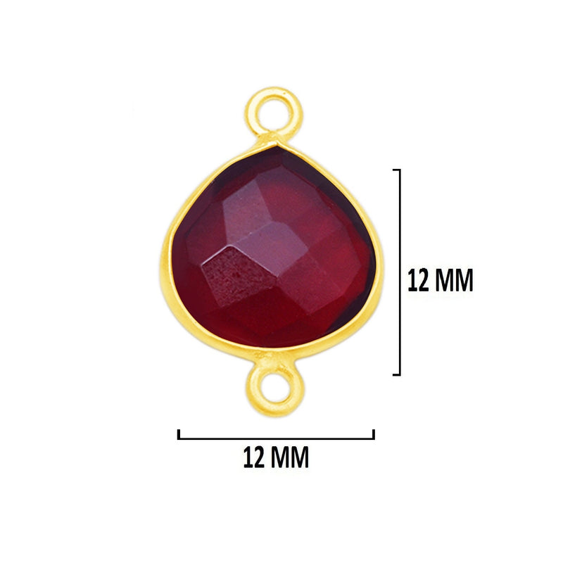 Garnet Heart Pendant - Boho Chic Gemstone Necklace with 24kt Gold Elegance