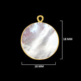 24K Gold Electroplated Mother Of Pearl Pendant - DIY Bezel Charm (10-18mm)