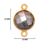 Pyrite Stone Necklace for Jewelry Making 11mm 15mm 18mm Coin/Round Bezel Charms Pendants 24K Gold Plated Over 925 Sterling Silver Chakra DIY