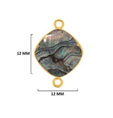 Abalone Shell Stone Necklace for Jewelry Making - 12mm 15mm 18mm Cushion/Diamond Bezel Charms Pendants 24K Gold Electroplated Chakra DIY