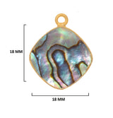 Abalone Shell Stone Necklace for Jewelry Making - 12mm 15mm 18mm Cushion/Diamond Bezel Charms Pendants 24K Gold Electroplated Chakra DIY