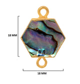 Abalone Shell Stone Necklace for Jewelry Making - 12mm 15mm 18mm Hexagon Bezel Charms Pendants 24K Gold Electroplated Chakra DIY