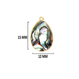 Abalone Shell Stone Necklace for Jewelry Making - 10X40 12X15 15X18 18X25 22X30 25X35 8X26mm Pear/Flat Teardrop Bezel 24K Gold Electroplated