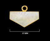 Mother Of Pearl Shell Stone Necklace for Jewelry Making - 17mm Chevron Bezel Charms Pendants 24K Gold Electroplated Chakra DIY