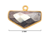 Pyrite Stone Necklace for Jewelry Making - 17mm Chevron Bezel Charms Pendants 24K Gold Plated Over 925 Sterling Silver Chakra DIY