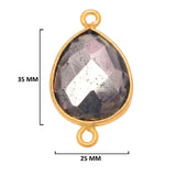 Pyrite Stone for Jewelry Making 10X40 12X15 15X18 18X25 22X30 25X35 8X26mm Pear/Flat Teardrop Bezel 24K Gold Plated Over 925 Sterling Silver