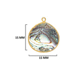 Abalone Shell Heart Pendant – 24K Gold Electroplated Bezel Charm