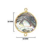 Abalone Shell Heart Pendant – 24K Gold Electroplated Bezel Charm