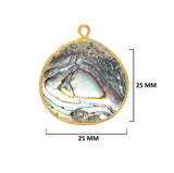 Abalone Shell Heart Pendant – 24K Gold Electroplated Bezel Charm