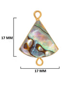 Abalone Shell Stone Necklace for Jewelry Making - 17mm Bell Bezel Charms Pendants 24K Gold Electroplated Chakra DIY
