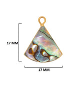 Abalone Shell Stone Necklace for Jewelry Making - 17mm Bell Bezel Charms Pendants 24K Gold Electroplated Chakra DIY