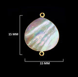 Mother Of Pearl Shell Stone Necklace for Jewelry Making - 12mm 15mm 18mm 25mm 30mm Heart Bezel Charms Pendants 24K Gold Electroplated DIY