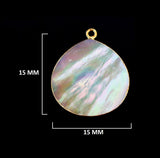 Mother Of Pearl Shell Stone Necklace for Jewelry Making - 12mm 15mm 18mm 25mm 30mm Heart Bezel Charms Pendants 24K Gold Electroplated DIY