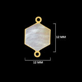 24K Gold Electroplated Mother of Pearl Hexagon Pendant - DIY Jewelry Making