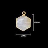 24K Gold Electroplated Mother of Pearl Hexagon Pendant - DIY Jewelry Making
