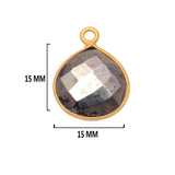 Pyrite Stone Necklace for Jewelry Making - 12mm 15mm 18mm 25mm 30mm Heart Bezel Charms Pendants 24K Gold Plated Over 925 Sterling Silver DIY