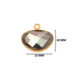 Pyrite Stone Necklace for Jewelry Making - 10X15 12X15 13X30 15X18 15X20 18X25 8X10mm Oval Bezel 24K Gold Plated Over 925 Sterling Silver