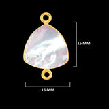 24K Gold Electroplated Mother of Pearl Triangle Charm – DIY Pendant (15mm 15X20mm 18X25mm)